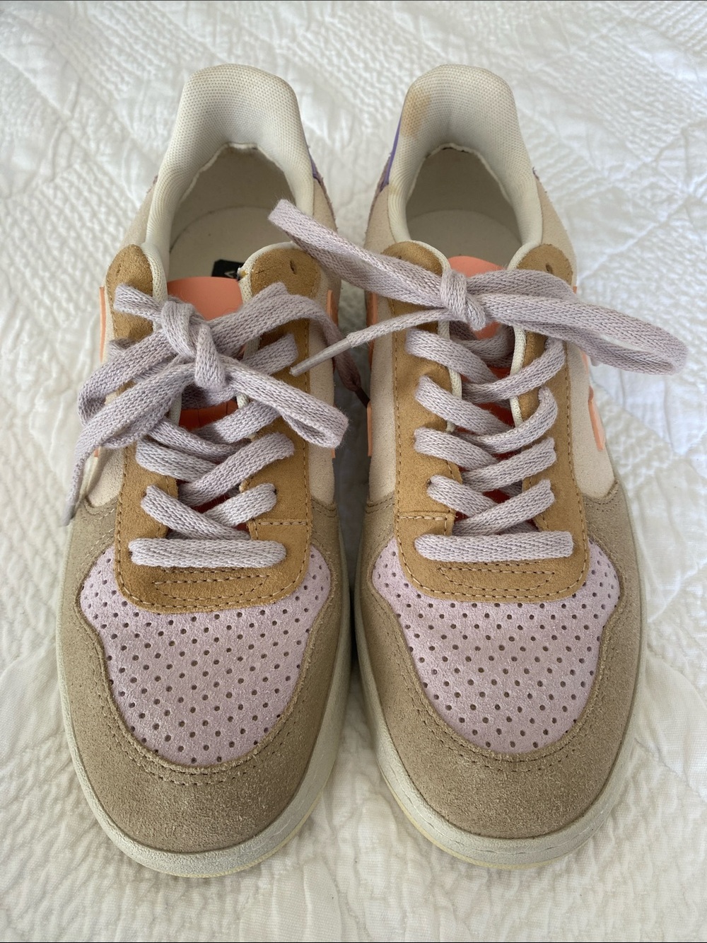 Veja Women’s Pink, Tan & Cream Low-Top Sneakers